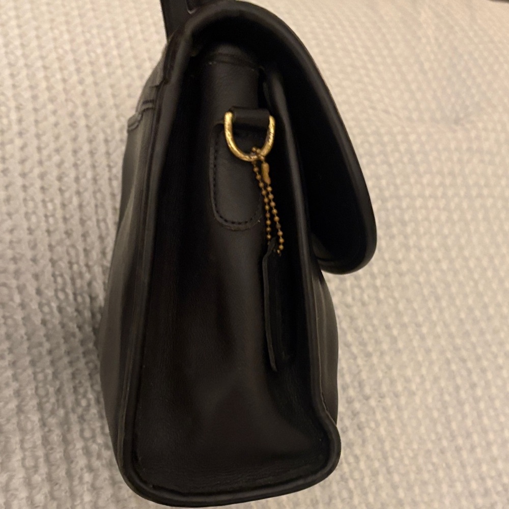 Vintage Coach Leather Top-Handle Satchel - Black - Picture 7 of 9